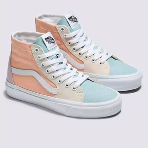 Women's Size 10 Pastel Color Block High Top Vans New with Box